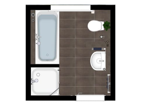 Grundriss Badezimmer in Basis Ausstattung