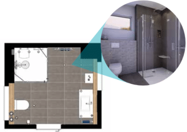 Grundriss Attraktives Komfort-Fit Badezimmer