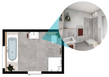 Grundriss Attraktives Komfort Badezimmer