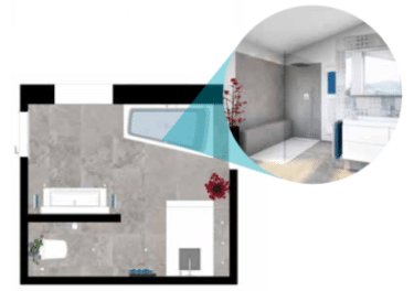 Grundriss Attraktives Premium Badezimmer