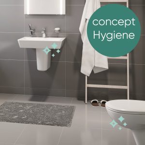 Abbildung Concept Hygiene Badezimmer mit Waschbecken und WC